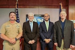 NSWC IHD scientist Dr. Zbigniew Dreger and engineer Orlando Mulero-Flores were honored during a virtual Navy-wide ceremony, June 25, for being named 2025 Dr. Delores M. Etter Top Scientists and Engineers of the Year. Pictured, left to right: NSWC IHD Commanding Officer CAPT Steve Duba, Dr. Dreger, Mulero-Flores and NSWC IHD Technical Director Ashley Johnson.
