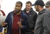 Product NMESIS Manager Melvin Miller and Ammo Project Manager Shaun Saurbron had the chance to question NWS Yorktown Electronic Tech Michael Jenkins about the conversion of missiles to Airbirds at Naval Weapons Station Yorktown, Virginia, May 22, 2025.