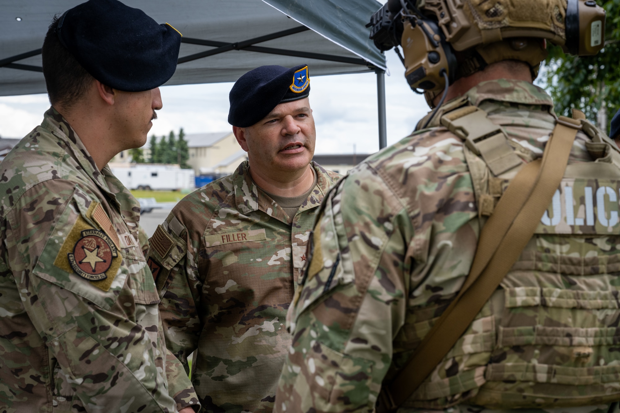 Brig. Gen. Brian Filler toured the installation and met with Airmen from the 673d SFS to answer questions, award Airmen for their achievements and get a better understanding of the mission. On his tour, he visited various JBER and Security Forces facilities, attended an office call at the 11th Air Force combined headquarters, and spoke with Airmen at the 673d SFS all-call.