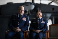 Chief Master Sgt. Kim T. Groat relinquishes the position of the State Command Chief Master Sergeant of the Alaska Air National Guard to Chief Master Sgt. Jeffrey A. Ling during a change of responsibility ceremony at Joint Base Elmendorf-Richardson, Alaska, June 18, 2025. Brig. Gen. Brian D. Kile, the commander of the Alaska Air National Guard, presided over the ceremony.