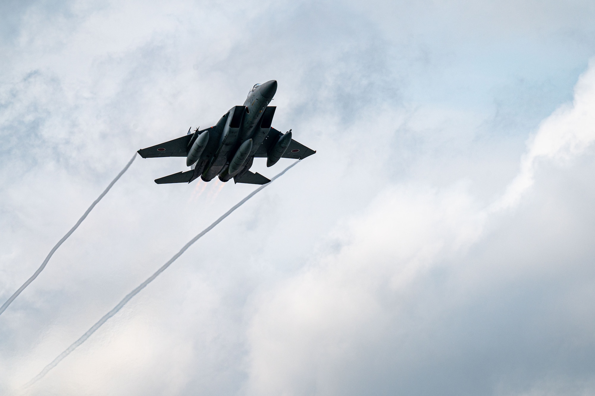 A Japan Air-Self Defense Force F-15J Eagle takes off during Red Flag-Alaska 25-2 at Eielson Air Force Base, Alaska, June 25, 2025.