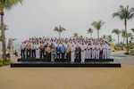 African Maritime Forces Summit 2025 key leaders pose for a group photo in Pointe aux Piments, Mauritius, June 25, 2025. African Maritime Forces Summit is a summit that seeks to bring together senior leaders from African maritime forces, naval infantries, and militaries, alongside international partners, to address critical maritime security challenges facing the African continent.