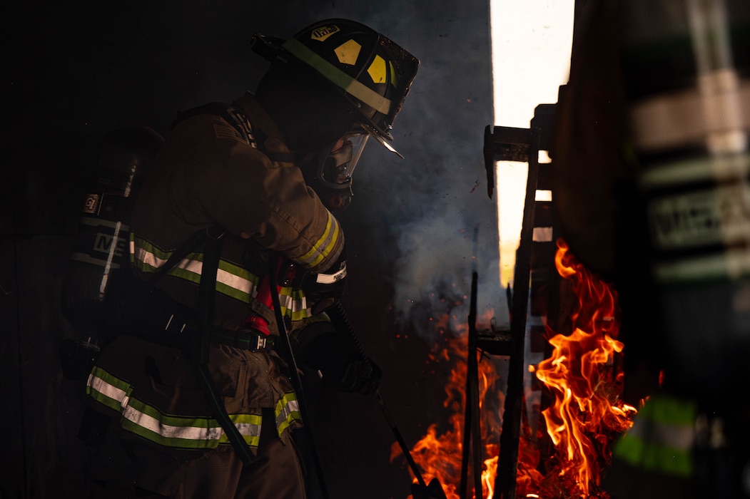 Airman ignites fire