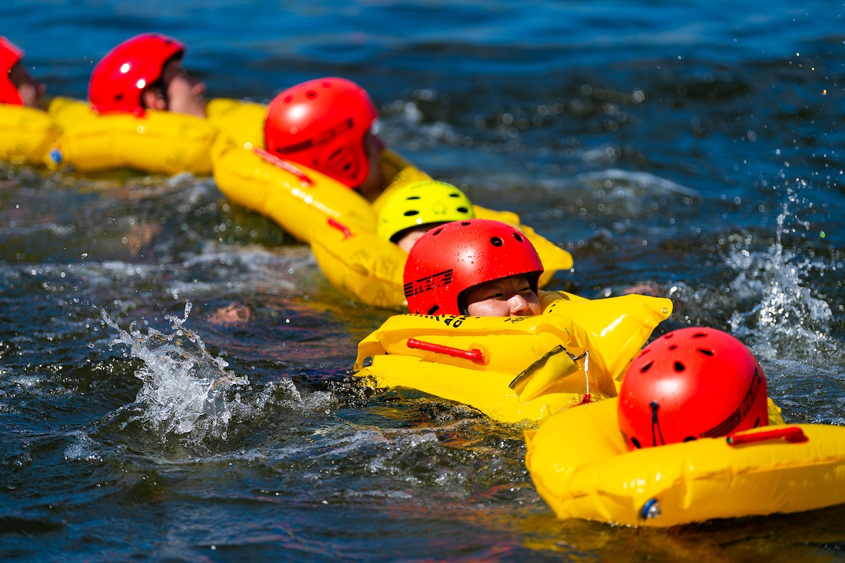 Cadets participate in Combat Survival Training at the U.S. Air Force Academy in Colorado Springs, Colo., June 12, 2025. More than 1,000 Academy cadets learned to lead in intense war-fighting environments, taught by cadet cadres and supervised by SERE specialists during June and July 2025. They received training on medical care, food preparation, aircraft signaling and navigation. (U.S Air Force photo by Ray Bahner)