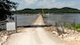 A photo showing ongoing construction of the Fish Passage Improvement Project at Lock and Dam 22.