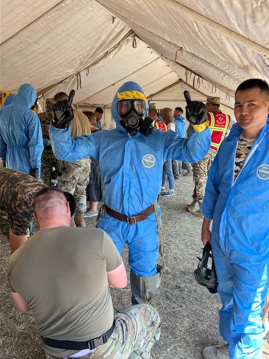 Members from the Montana Army and Air National Guard work with the Kyrgyz Republic during a subject matter expert exchange as part of Ak Shumkar 2025