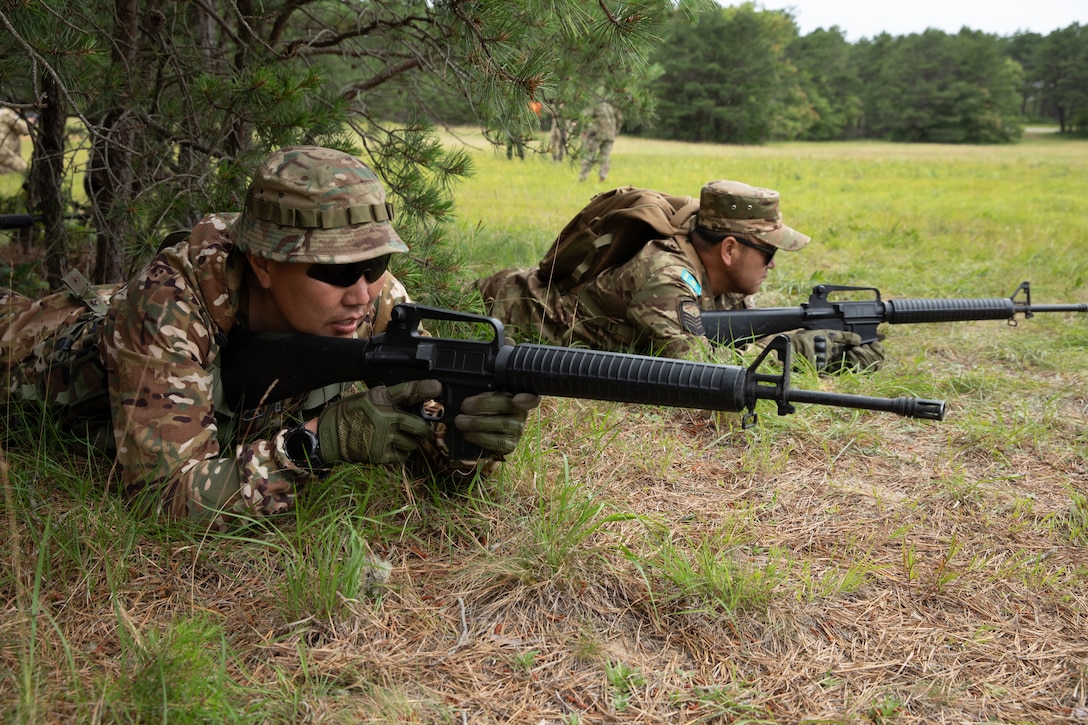Soldiers from multiple nations pulling security at the culminating event during exercise Regional Cooperation 25 at Camp Edwards, Massachusetts June 26th, 2025. Regional Cooperation 25 is an annual, multinational U.S. Central Command-sponsored command-post and field training exercise conducted by National Guard units in partnership with Central and South Asian nations. (U.S. Army National Guard photo by Sgt. James Vaughan)
