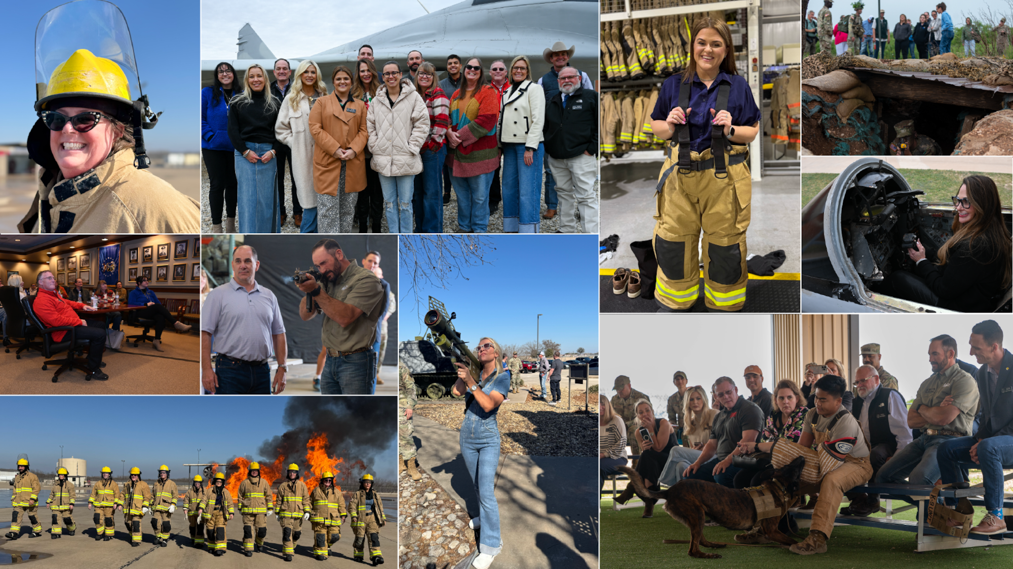 Collage of community members participating in the 17th Training Wing Honorary Commander Program.