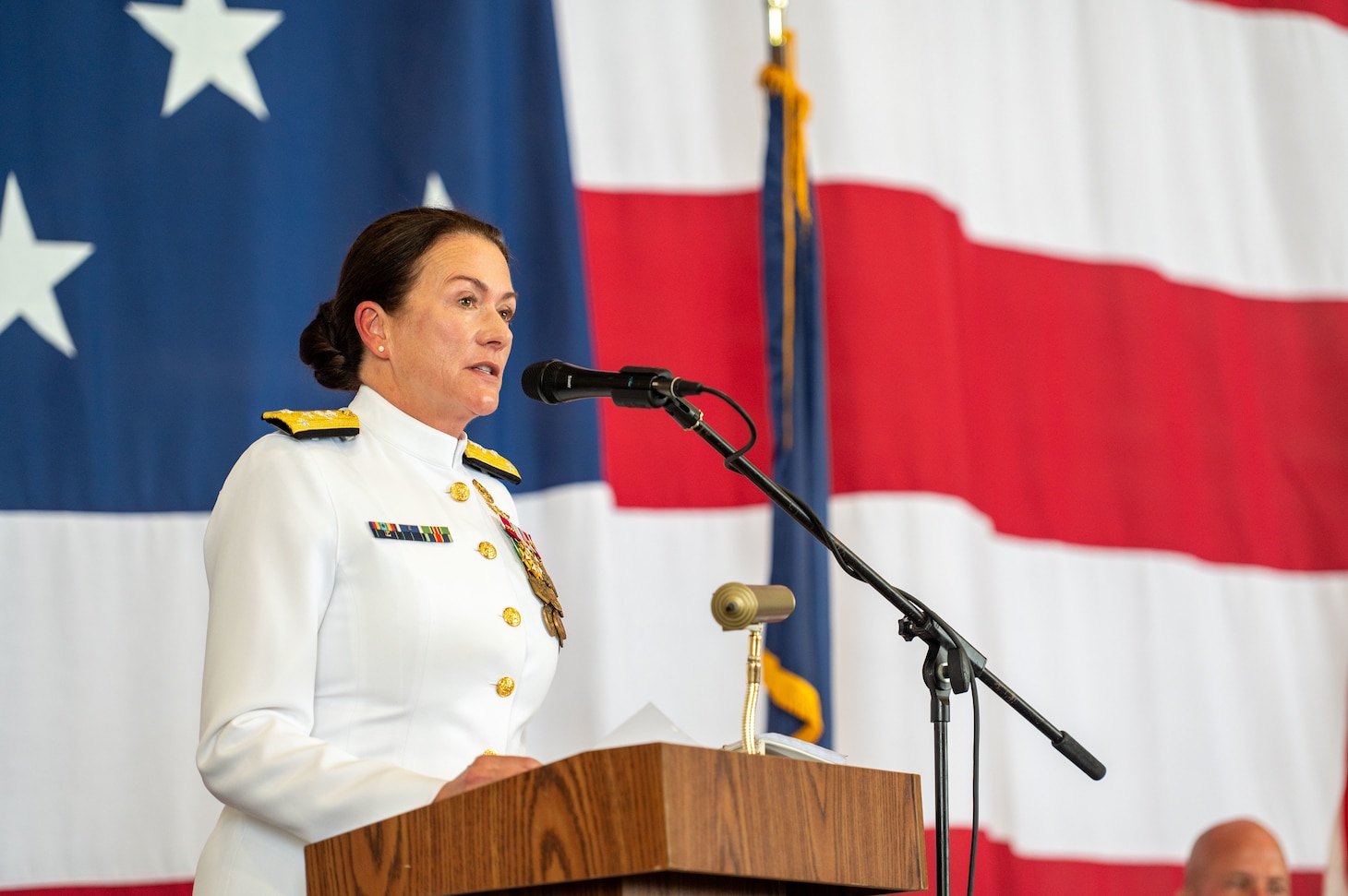 Rear Adm. Luke Frost relieved Rear Adm. Michael Steffen as Commander, Navy Reserve Forces Command (CNRFC) during a ceremony held at the Helicopter Sea Combat Squadron 2 (HSC-2) hangar, June 27.