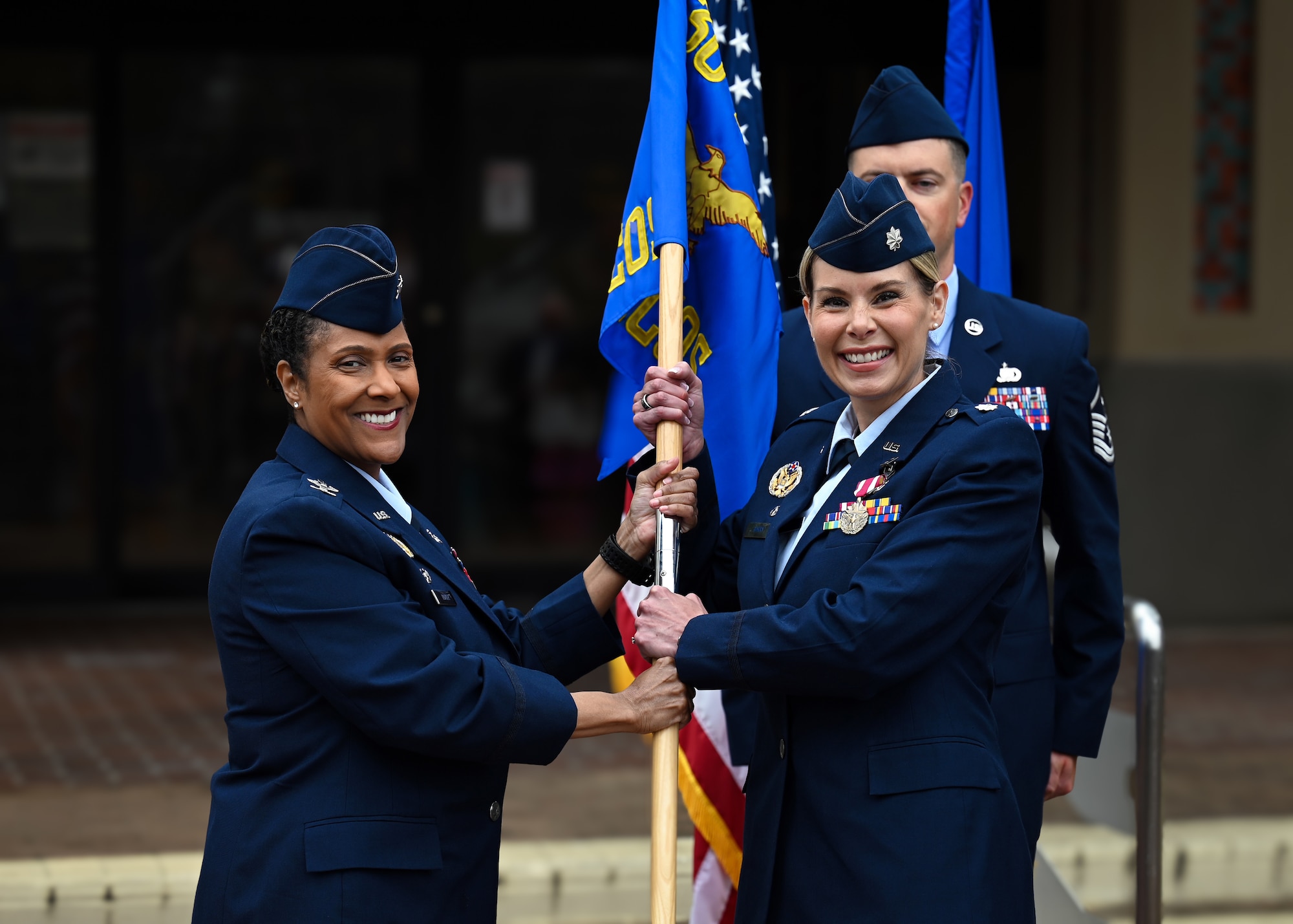 The 30th Medical group held a change of command ceremony and the transition of leadership from U.S. Air Force Lt. Col Tonya N. Barry to U.S. Air Force Lt. Col Christopher J. Smith