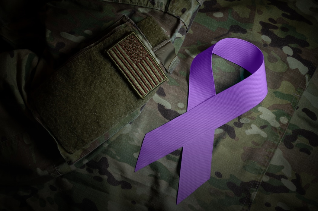 Domestic Violence Awareness Ribbon on Uniform