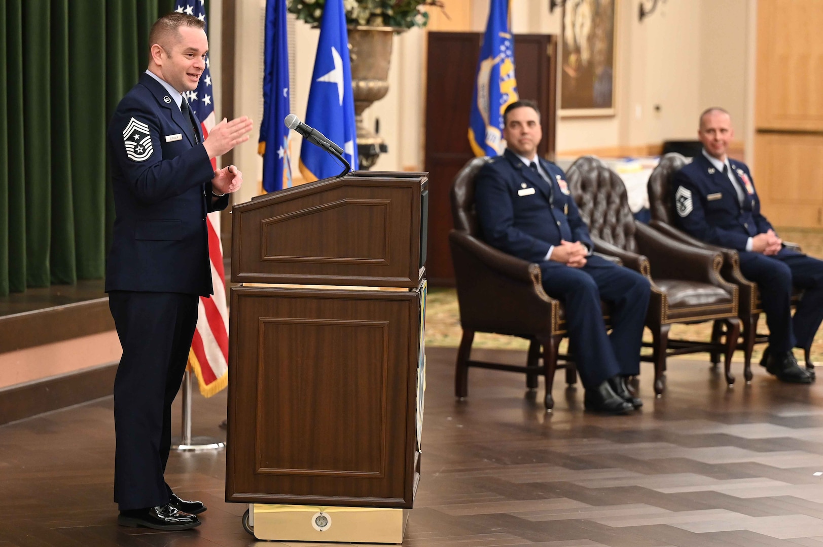67th new Command Chief speaks to the crowd.