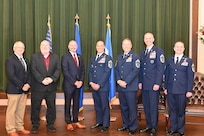 Command Chiefs past and present step on stage.