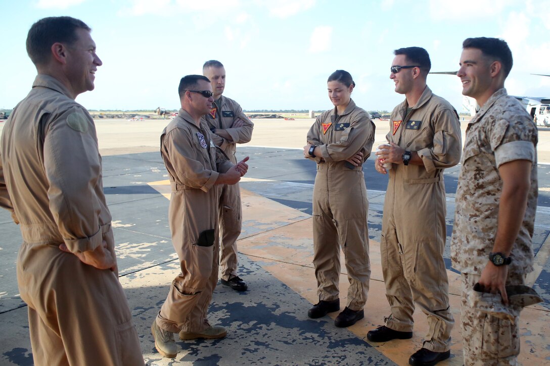 The "Rangers" of Marine Aerial Refueler Squadron 234, a squadron based in Fort Worth, flew to support Marine Aviation Training Support Group 22's Fleet and Family event aboard Naval Air Station Corpus Christi October 28, 2016. The Rangers provided one of its C-130J airplanes to be used as a static display for the event.