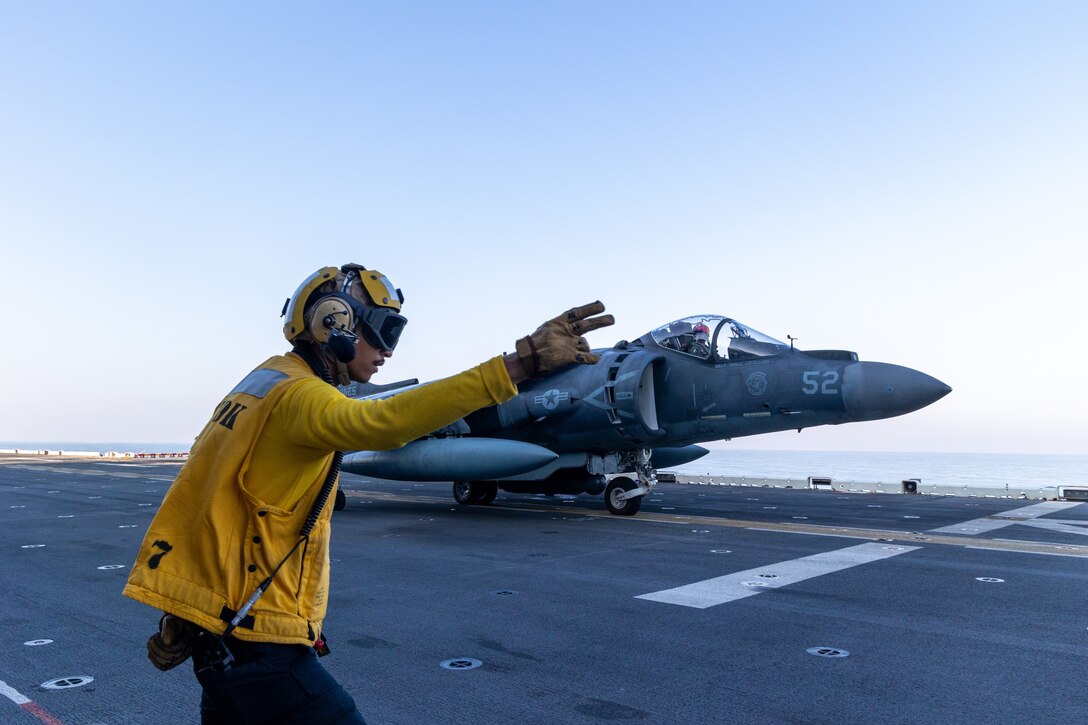 U.S. Marines with Maritime Special Purpose Force, 22nd Marine Expeditionary Unit (Special Operations Capable), depart for maritime interdiction operations from the U.S. Navy Wasp-class amphibious assault ship USS Iwo Jima (LHD 7), in support of Composite Training Unit Exercise while underway in the Atlantic Ocean, June 26, 2025. During COMPTUEX, the IWO ARG and 22nd MEU(SOC), refine tactics, techniques, and procedures to execute warfighting functions that enhance operational readiness and lethality as a unified IWOARG/22 MEU(SOC) team. (U.S. Marine Corps photo by Cpl. Emily Hazelbaker)