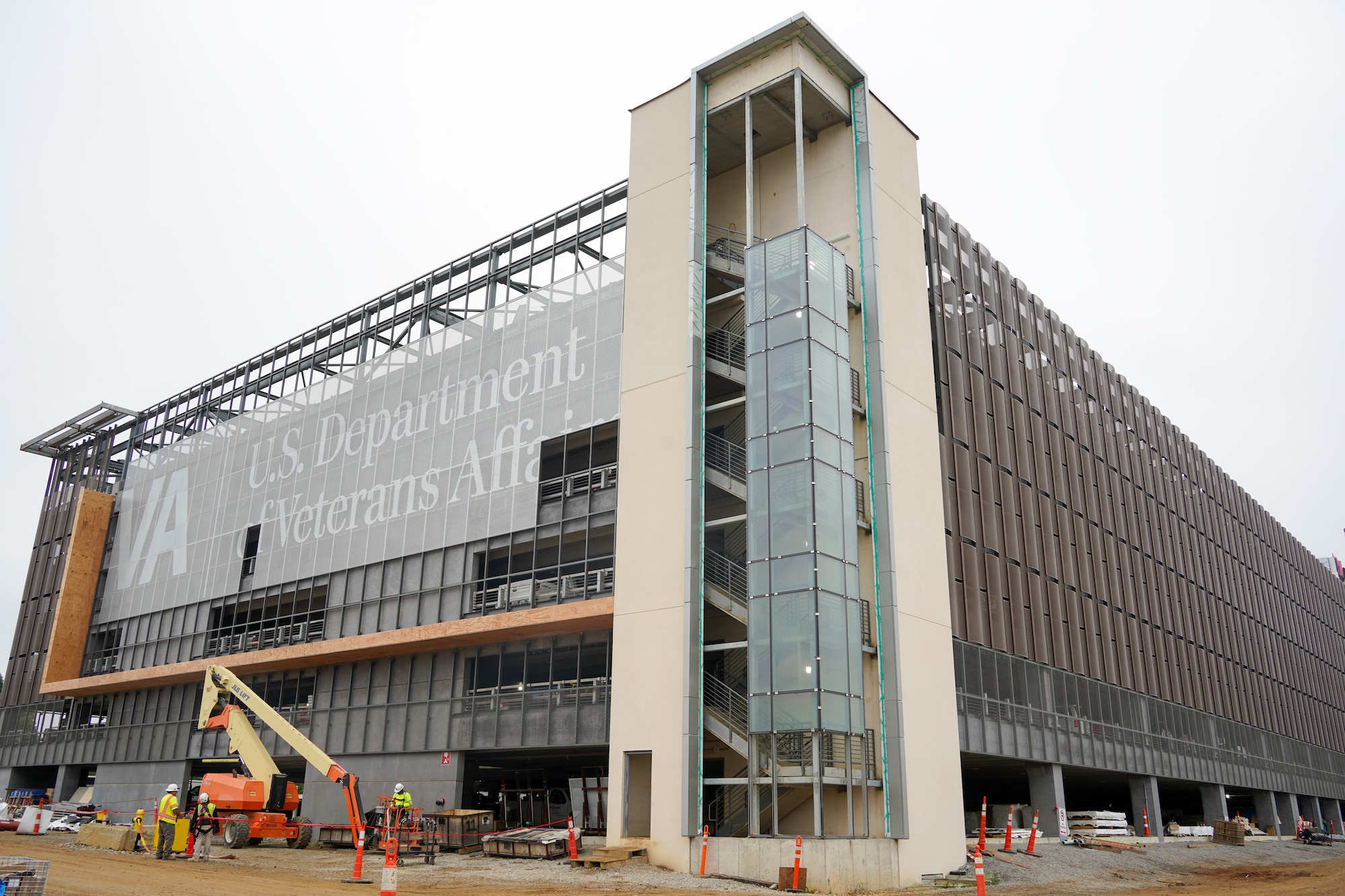 Construction continues on the North Parking Garage on the site of the Louisville VA Medical Center in Louisville, Kentucky, May 28, 2025.