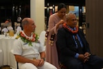 NUKU’ALOFA, Tonga (June 27, 2025) U.S. Navy Capt. Mark B. Stefanik, left, mission commander of Pacific Partnership 2025 (PP-25), and Tongan Capt. Sione Ulakai, the Deputy Chief of Defense Staff of His Majesty’s Armed Forces, participate in a closing ceremony at the Tanoa International Dateline Hotel as part of PP-25 in Nuku’Alofa, Tonga, June 27, 2025. Now in its 21st iteration, the Pacific Partnership series is the largest annual multinational humanitarian assistance and disaster management preparedness mission conducted in the Indo-Pacific. Pacific Partnership works collaboratively with host and partner nations to enhance regional interoperability and disaster response capabilities, increase security and stability in the region, and foster new and enduring friendships in the Indo-Pacific. (U.S. Navy photo by Mass Communication Specialist 2nd Class Moises Sandoval/Released)