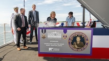 PASCAGOULA, Miss. (June 28, 2025) — HII (NYSE: HII) christened today the future USS Jeremiah Denton (DDG 129), the third Flight III Arleigh Burke-class destroyer to be built at the company’s Ingalls Shipbuilding division.