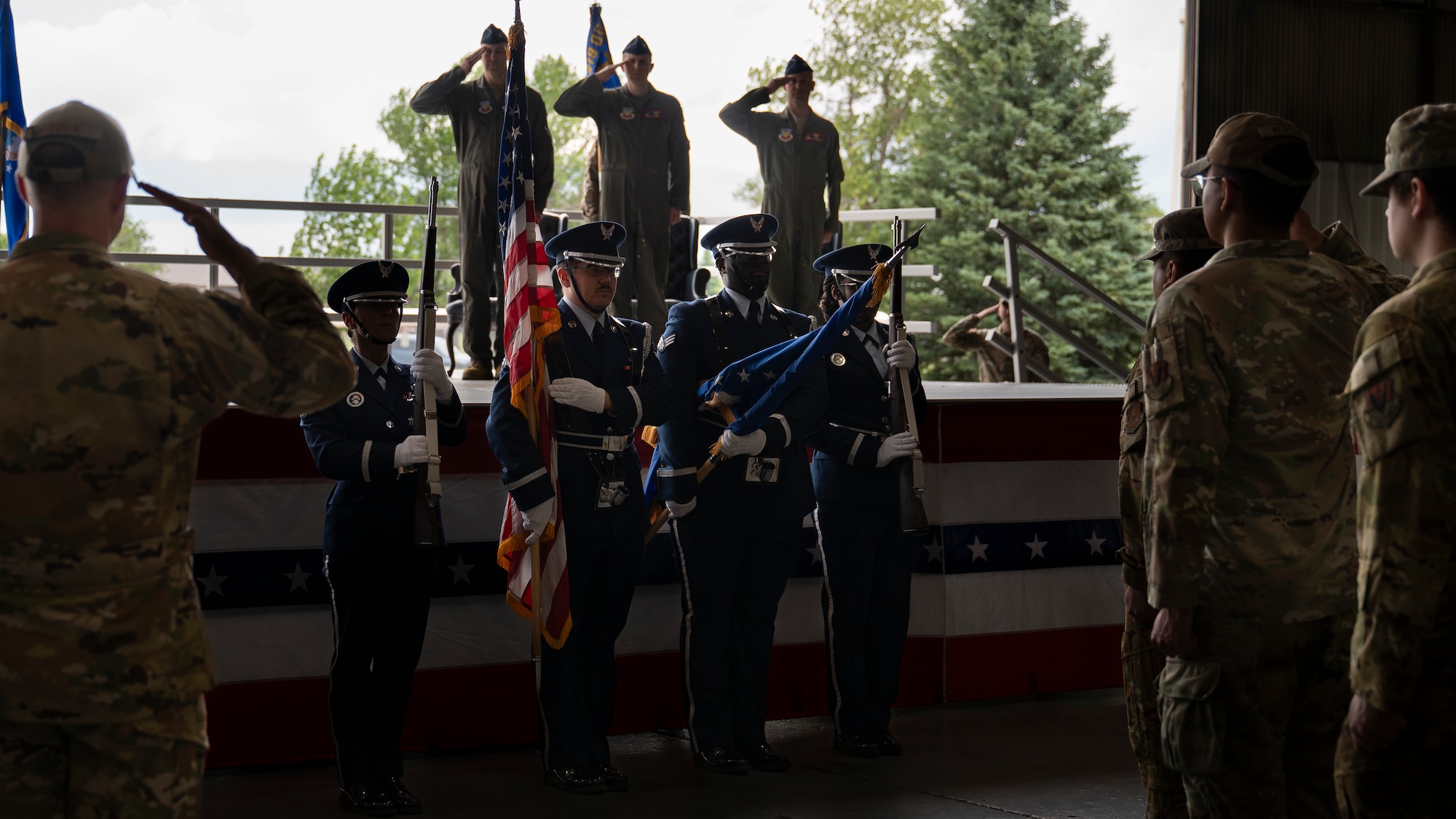 Air Force photo of change of command ceremony.
