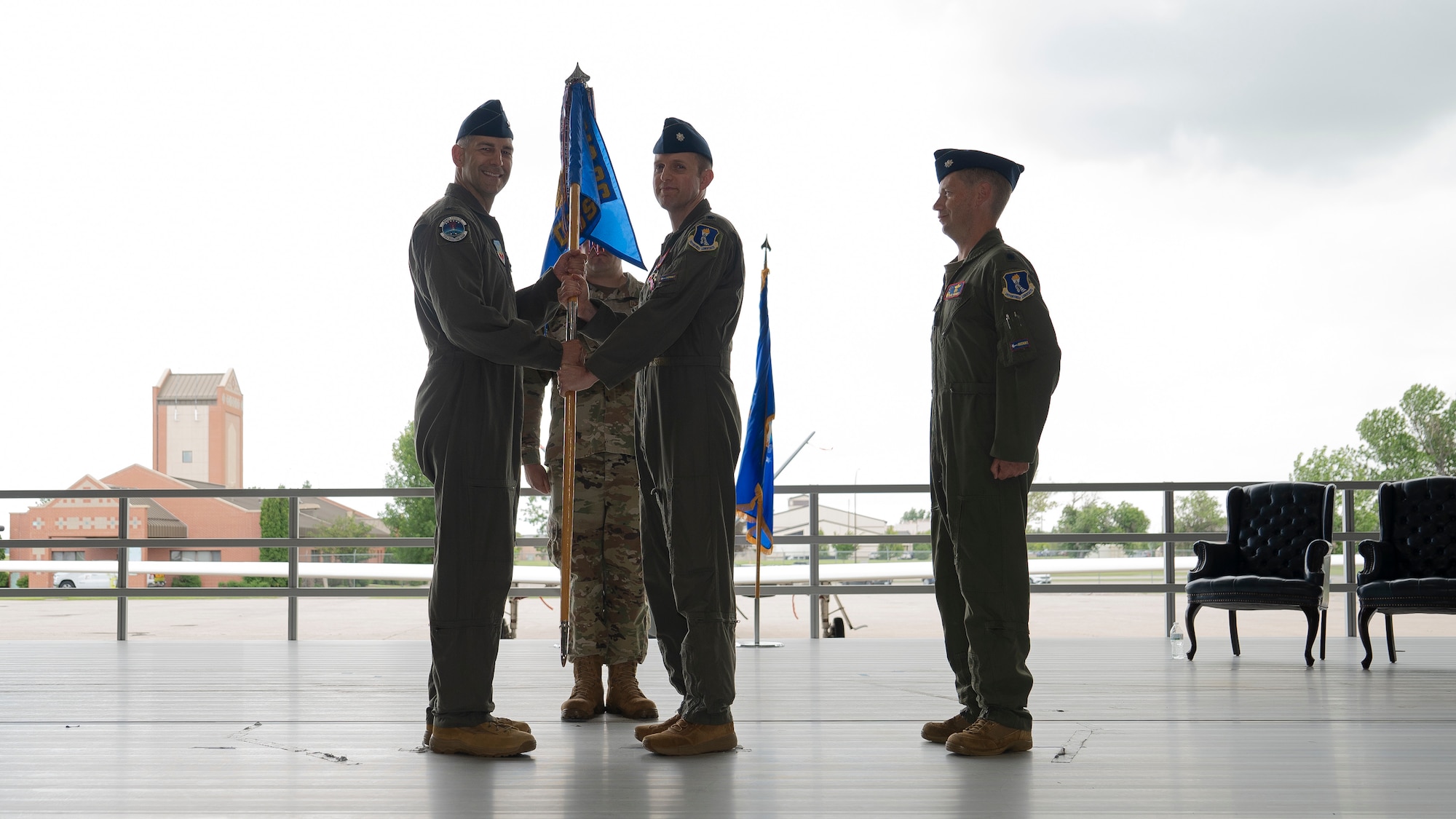 Air Force photo of change of command ceremony.