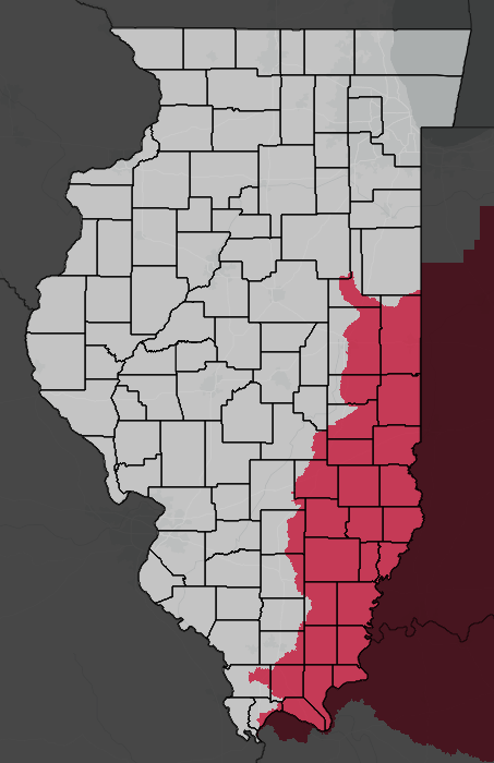 Louisville District boundary map for Illinois