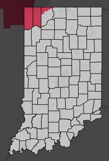 Chicago District boundary map for Indiana