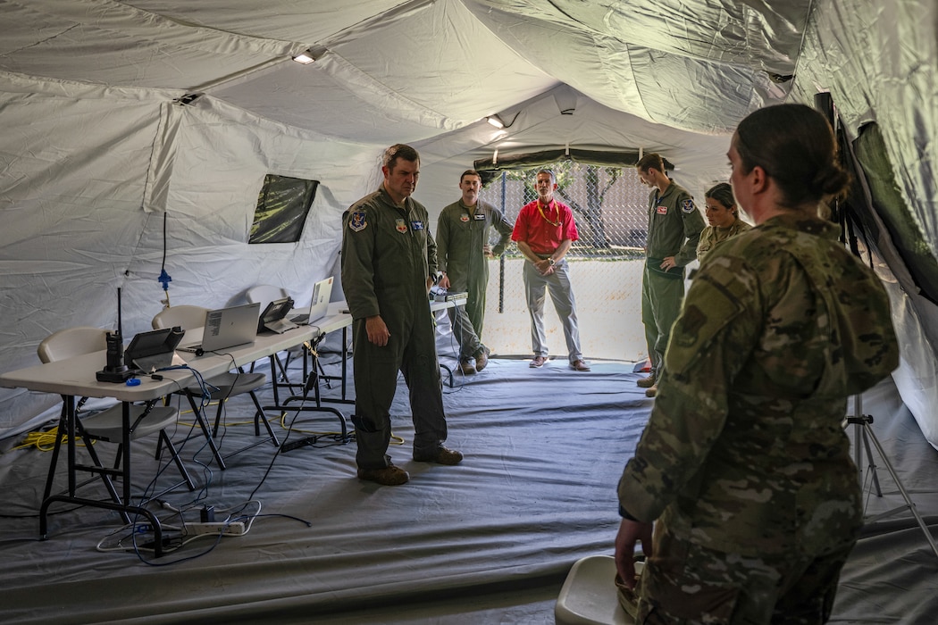 Airmen are setting up a solar-powered Command Post.