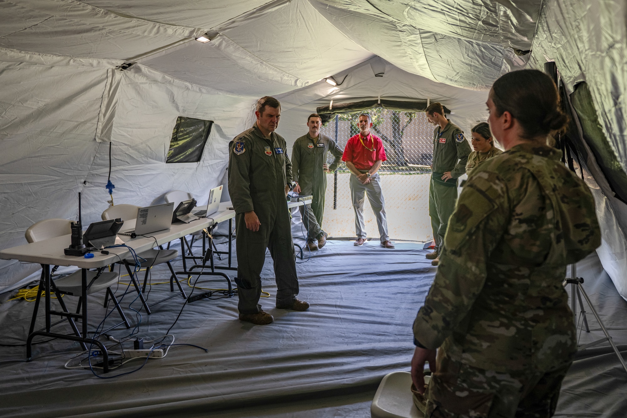 Airmen are setting up a solar-powered Command Post.