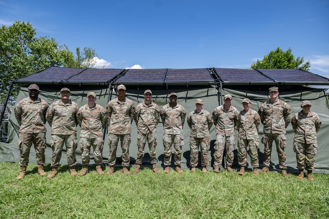 Airmen are setting up a solar-powered Command Post.