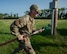 U.S. Air Force Staff Sergeant Jerrold Thomson, 5th Logistics Readiness Squadron petroleum, oil and lubricant flight (POL) distribution supervisor, carries a fuel pump from a C-300 mobile fuel vehicle to a forklift at Minot Air Force Base, North Dakota, Jun 24, 2025. POL is responsible for providing fuel to aircraft and other vehicles on base along with storing and testing fuel. (U.S. Air Force photo by Airman 1st Class Wesley Davies)