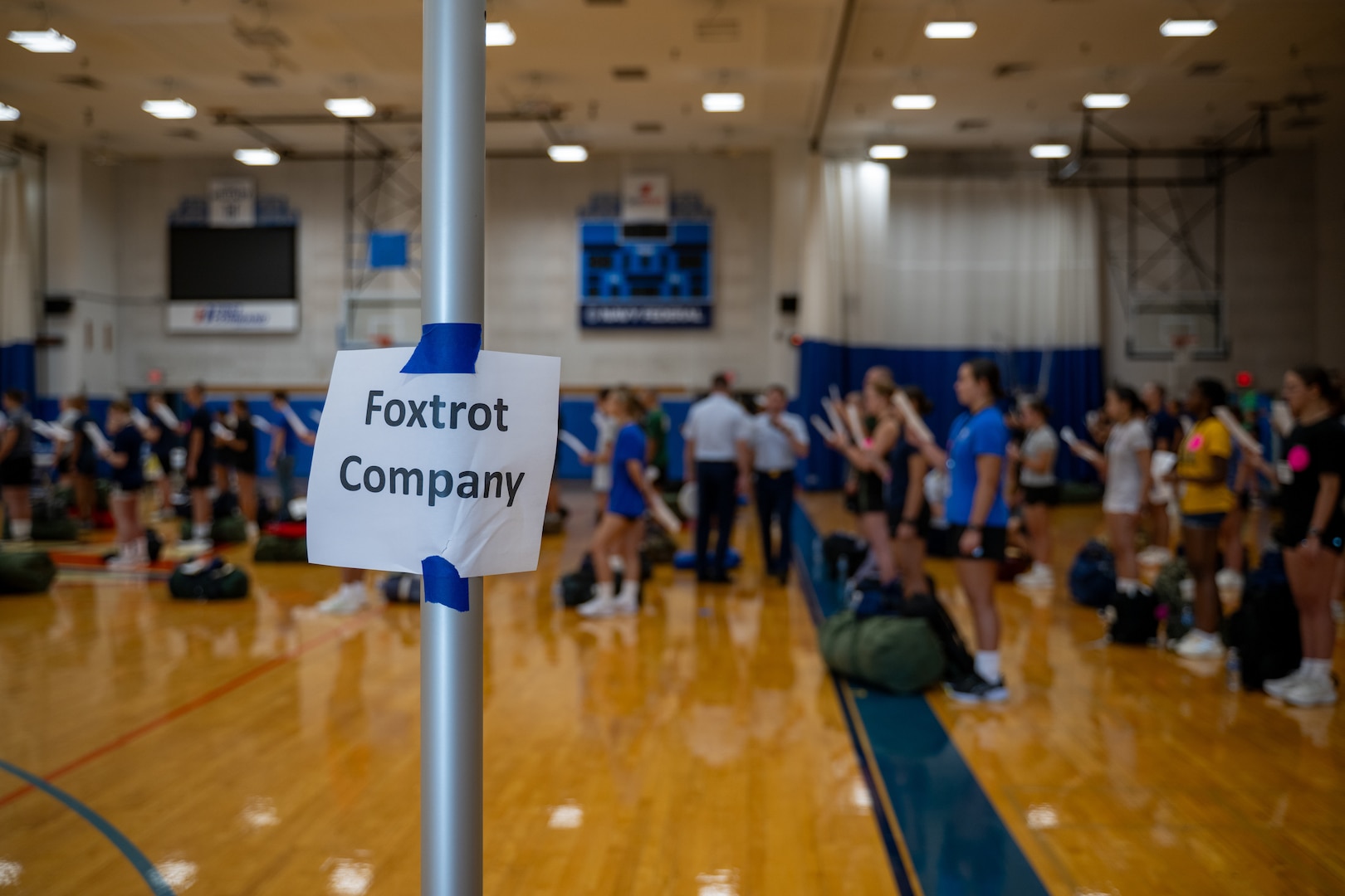 U.S. Coast Guard Academy (USCGA) Class of 2029 swabs are assigned to their respective companies at USCGA, New London, Connecticut, June 30, 2025. Day One marks the start of Swab Summer, an intensive seven-week program that prepares students for military and Academy life. (U.S. Coast Guard photo by Petty Officer Third Class Leo Avila.)
