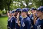 U.S. Coast Guard Academy (USCGA) swabs swear in as part of Day One at USCGA, New London, Connecticut, June 30, 2025. This ceremony marks their official entrance into the seven-week training program which will prepare them for becoming cadets. (U.S. Coast Guard photo by Petty Officer Third Class Leo Avila.)