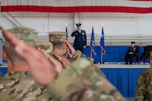 Members of the 492nd Special Operations Wing render a final salute to U.S. Air Force Col. Patrick Wnetrzak, outgoing 492nd SOW commander at a change of command ceremony at Hurlburt Field, Florida, June 27, 2025.