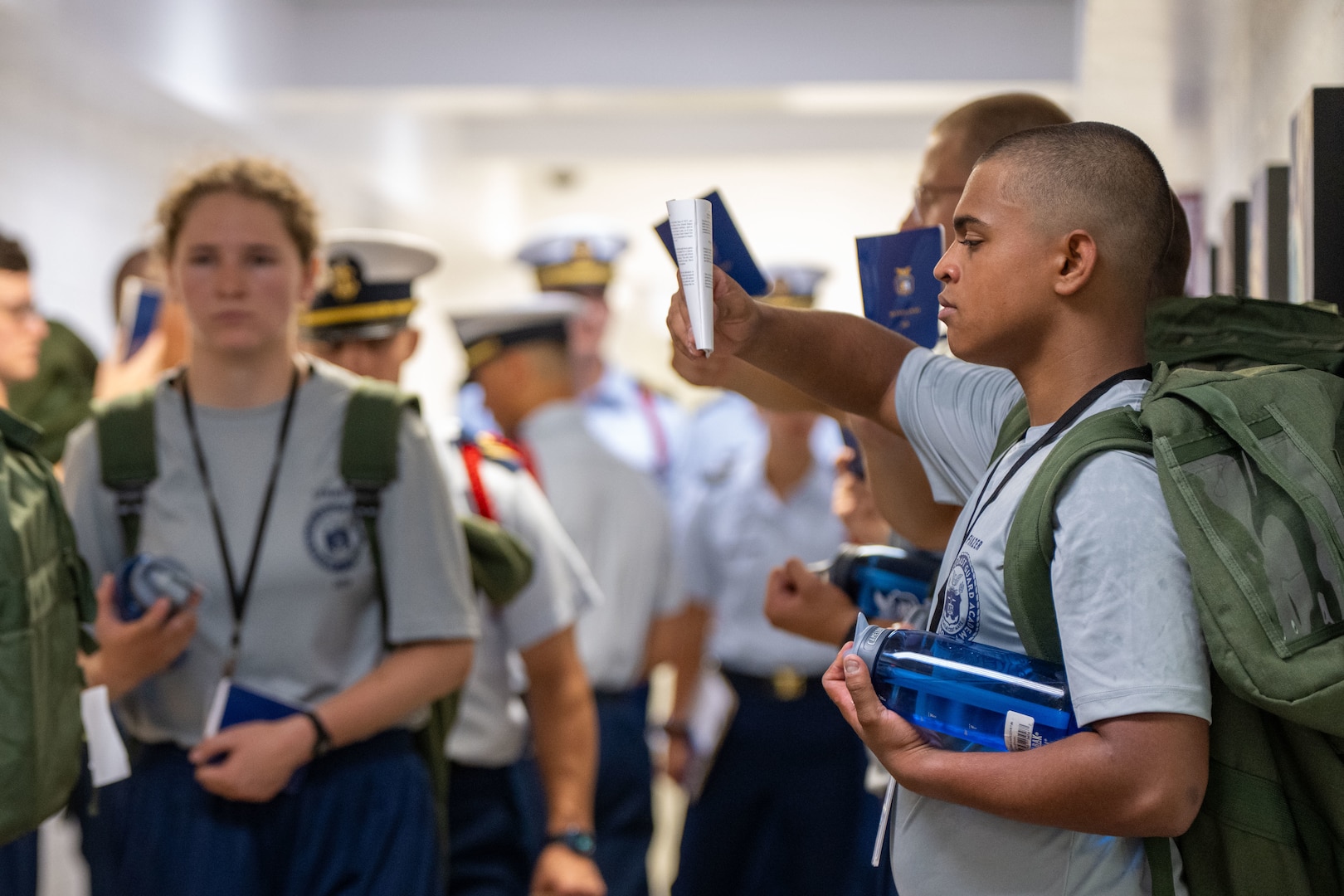 U.S. Coast Guard Academy (USCGA) Class of 2029  are assigned to their respective companies at USCGA, New London, Connecticut, June 30, 2025. Day One marks the start of Swab Summer, an intensive seven-week program that prepares students for military and Academy life. (U.S. Coast Guard photo by Petty Officer Second Class Janessa Warschkow.)