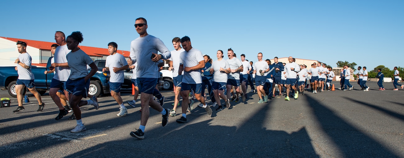 Airmen jog in formation