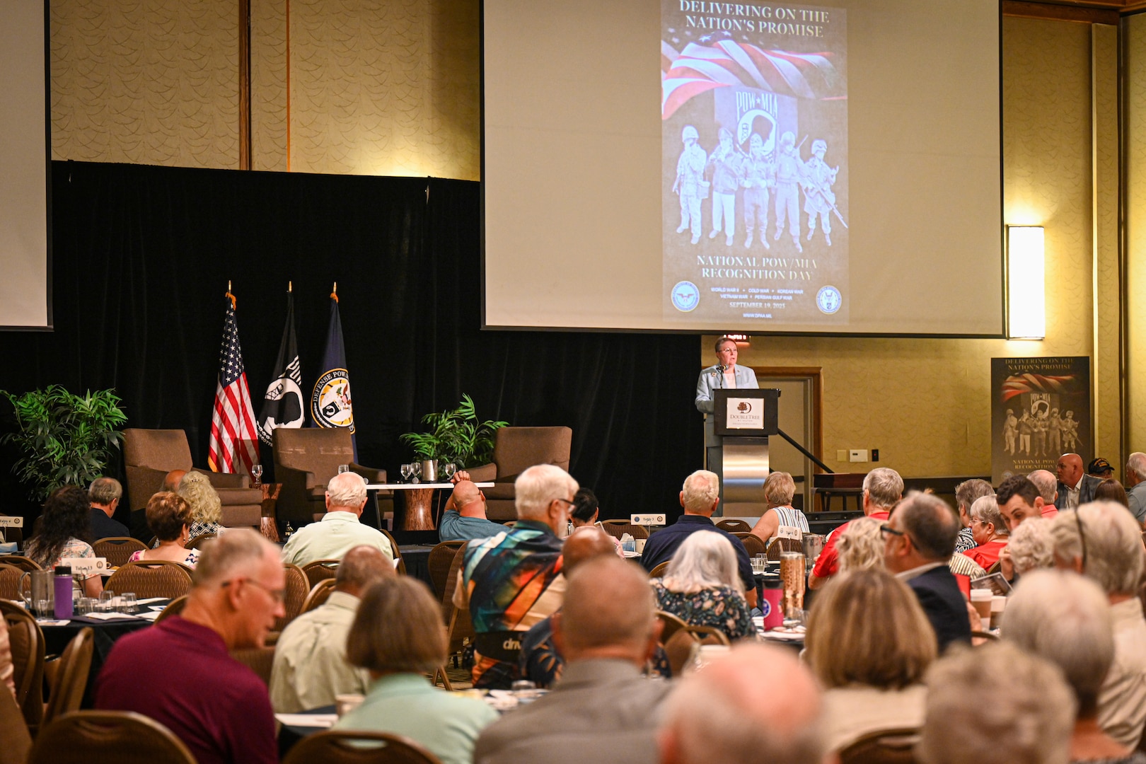 Families of unaccounted for American service members from the Vietnam War attend the Vietnam War Annual Government Briefing, Omaha, Nebraska, June 26, 2025.