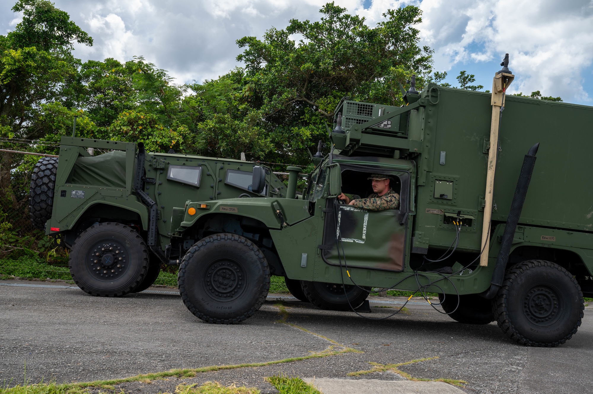 Service member drives vehicle.