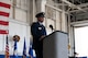 U.S. Air Force Col. Zach Blom, incoming 492nd Special Operations Wing commander, delivers his first remarks during a change of command ceremony at Hurlburt Field, Florida, June 27, 2025