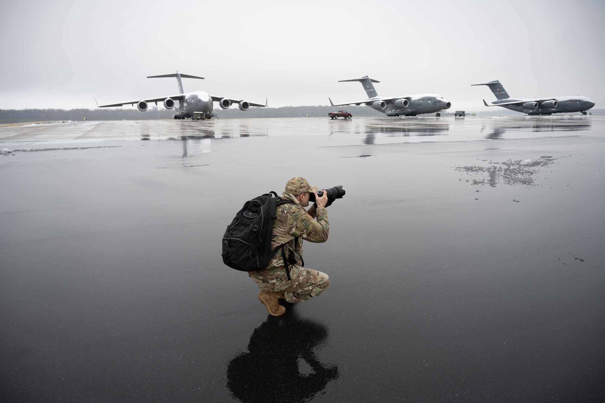 Photographer takes photos of aircraft