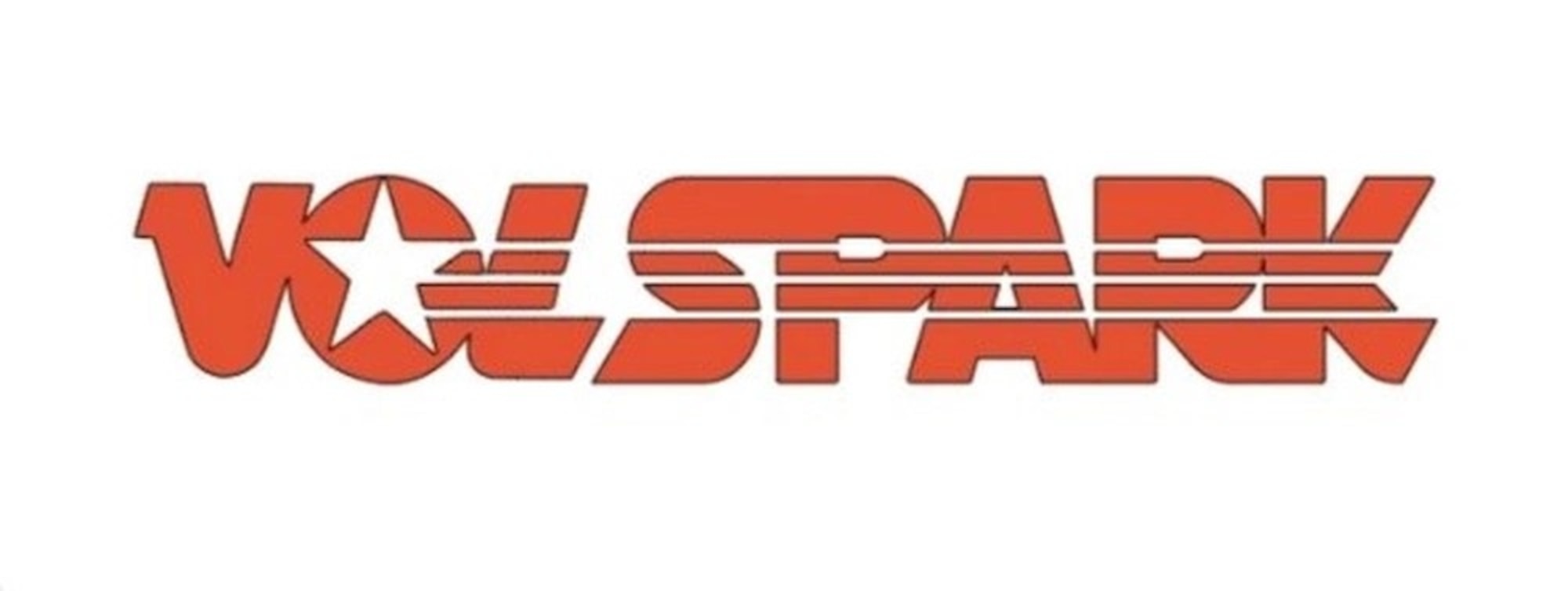 orange and white text logo that spells volspark