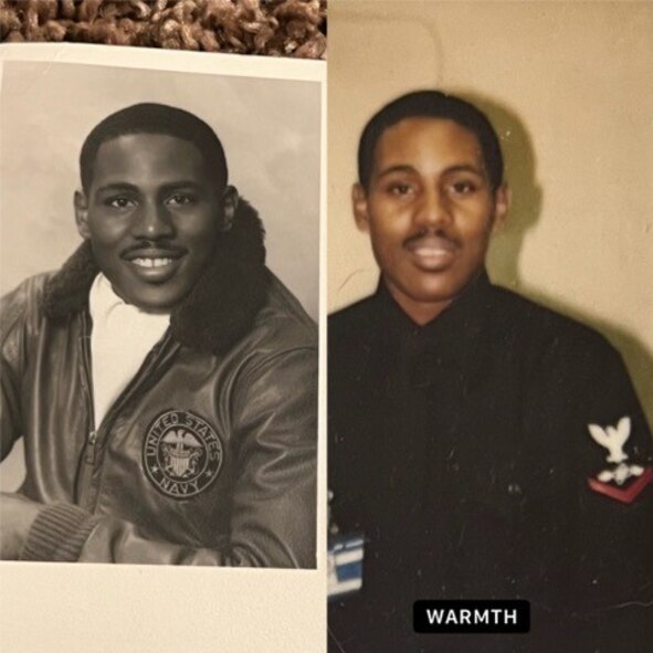 U.S. Air Force Col Rofelio Grinston, 5th Maintenance Group commander, poses for a photo when he was a Petty Officer in the U.S. Navy.