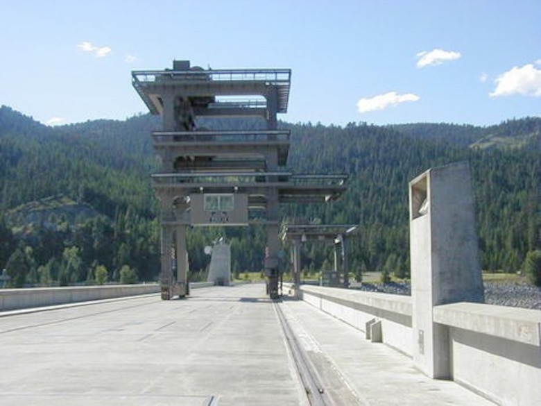 Photo of intake crane at Libby Dam, Libby Montana.