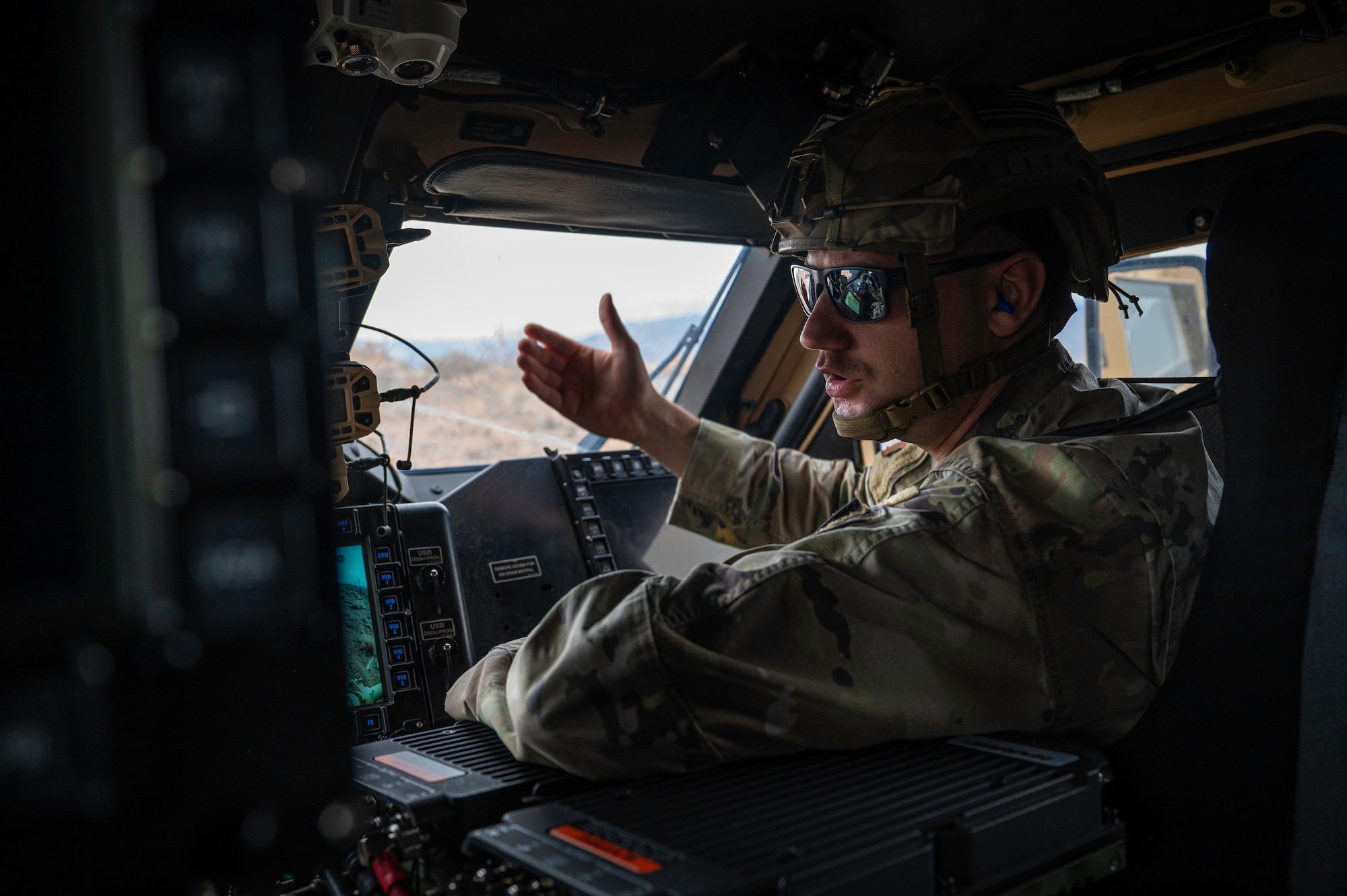 Military member riding in passenger seat