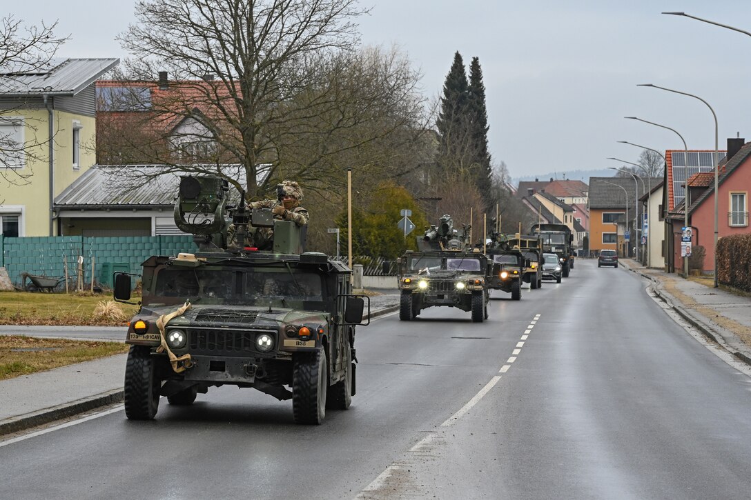 173rd Airborne Brigade convoy movement to Hohenfels Training Area, Germany
