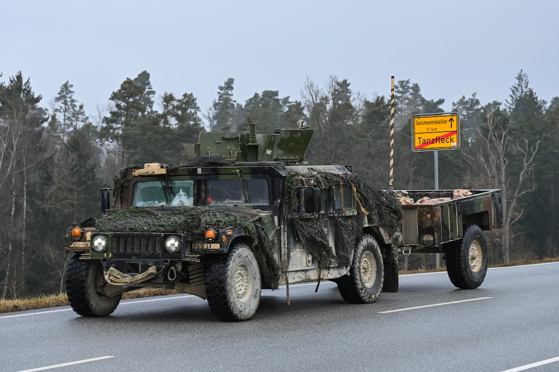173rd Airborne Brigade convoy movement to Hohenfels Training Area, Germany