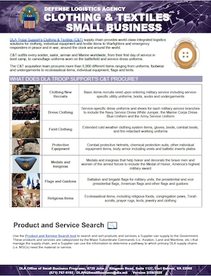 C&T brochure covers what C&T procures, product & service search, where to find procurement opportunities, industry information links, major spend pattern, and contact information.