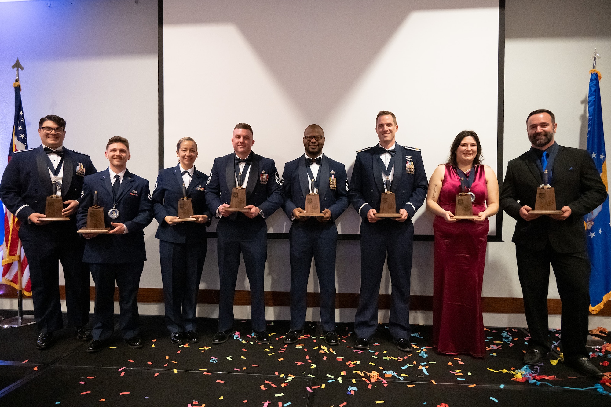 Winners of the 919th Annual Awards pose for a photo on March 1, 2025. Formal awards ceremonies have been a long-standing Air Force tradition to honor its members that go above and beyond for mission success.