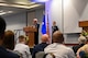 (Ret.) Col. Ed Hubbard speaks to guests at the 2024 Annual Awards Banquet on March 1, 2025. Hubbard spent over six years as a POW in Northern Vietnam.