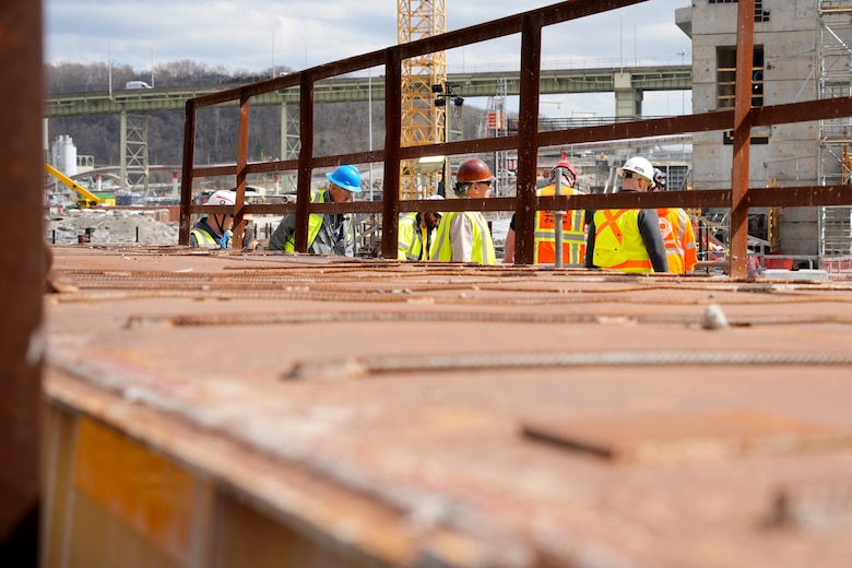 A group of contractors and subcontractors tour the Chickamauga Lock Replacement Project during a pre-proposal site visit, March 4, 2025, in Chattanooga, Tennessee.