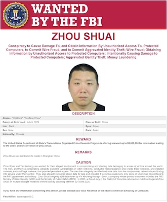Wanted Poster - Zhou Shuai